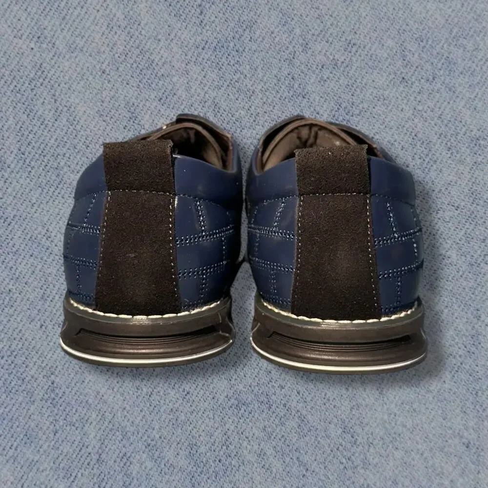 Gatsby Men’s Blue & Black Suede Oxford Orthopedic Dress Shoes – Size 11